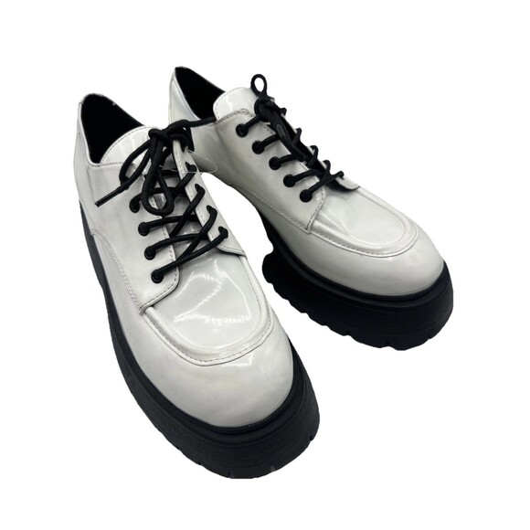 NEW MADDEN GIRL White Stripe 2" Platform Philipa Block Heel Oxford Heels 11 - Picture 2 of 11